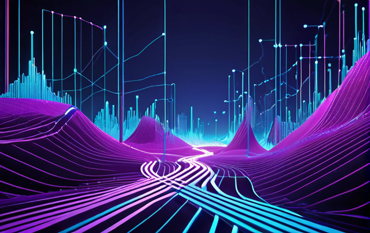 Dynamic and futuristic digital advertising landscape, with glowing data streams, abstract AI interfaces, and interwoven network lines. Emphasize rapid change and real-time optimization. High-tech, sleek design with vibrant energy, symbolizing the evolution of digital marketing. Focus on innovation and data-driven insights. Blue and purple color palette with bright accents.