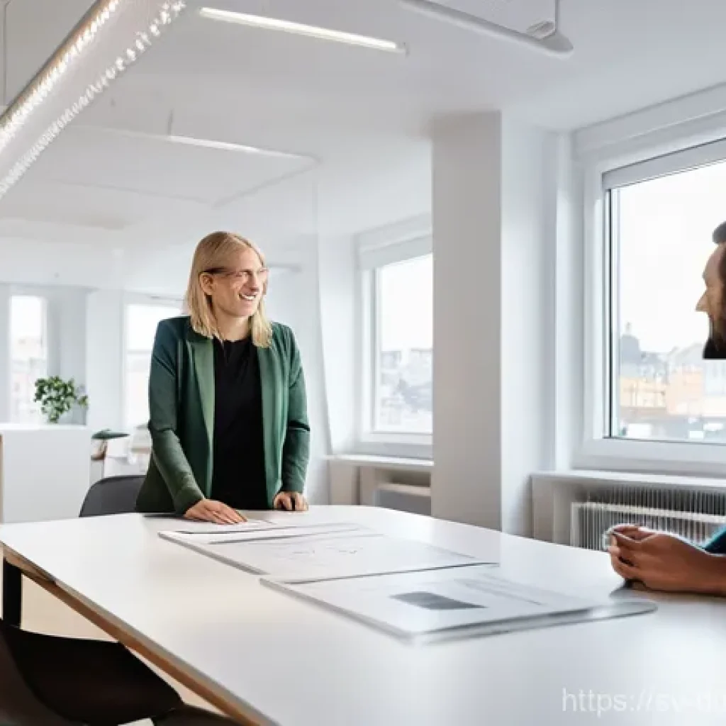 디지털 광고에서의 효과적인 고객 유치 방법 - **Prompt:** A dynamic, modern, and light-filled open-plan office in Sweden. In the foreground, a div...