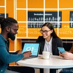 디지털 광고 타겟팅 전략의 성공적인 실행 - **Prompt: "A diverse group of Swedish people, including young adults and middle-aged individuals, ar...