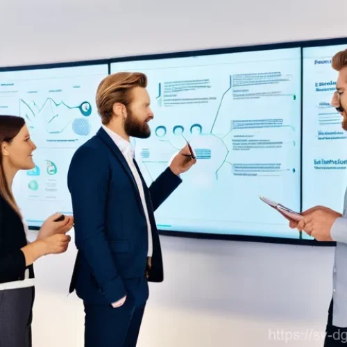 디지털 광고 타겟팅의 중요성과 효과 - **Prompt:** A diverse group of four marketing professionals (two women and two men, all in their lat...