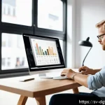 Home 19 디지털 광고 타겟팅에서의 A B 테스트 활용 - A professional marketer analyzing data on a modern laptop in a cozy Scandinavian-style office, surro...